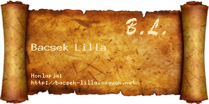 Bacsek Lilla névjegykártya